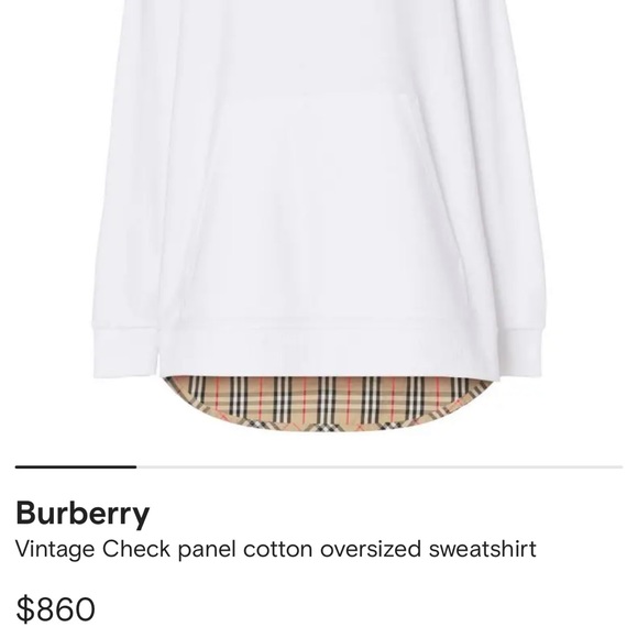 Burberry Vintage Check Panel Cotton Oversized
Sweatshirt - Picture 10 of 10